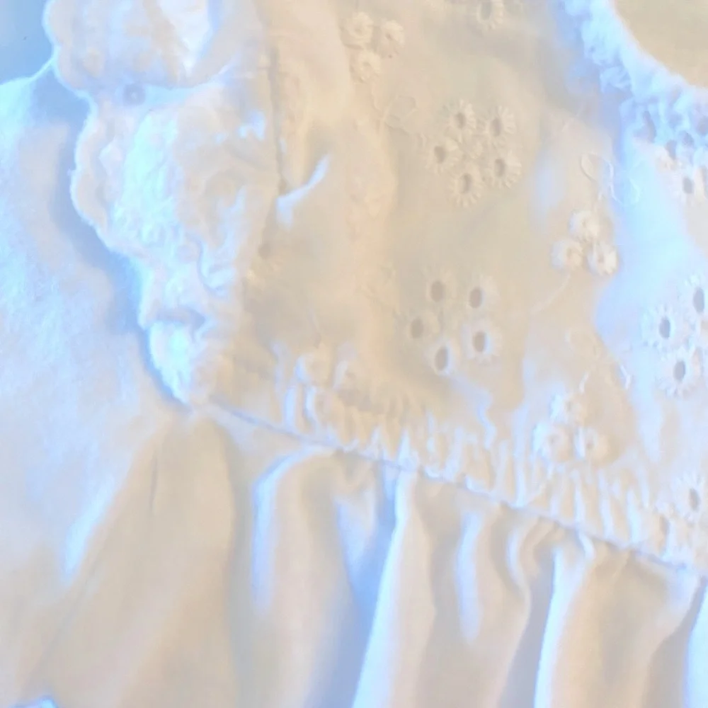 NWOT Baby B’Gosh White Romper with Wide Brim Floppy Hat Size 18 Months